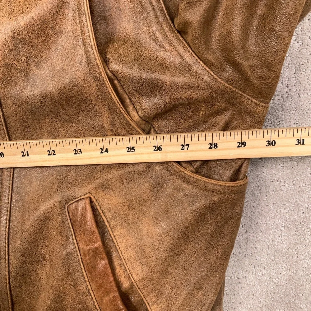 Wilsons Leather Jacket Mens 4XL Brown Thinsulate Lined Bomber Distressed Vintage
